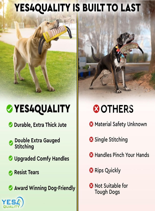 يس فور كواليتي لعبة شد وجذب للكلاب 12 × 3.2 بوصة - لعبة سحب متينة بمقبضين ناعمين وقويين - وسادة عض من الجوت المتين للكلاب المتوسطة والكبيرة - مثالية لشد الحبل، وجلب الكرة، وتدريب الكلاب، وتدريب الجراء، واللعب التفاعلي - Image 3